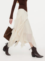 Cascading Ruffle Asymmetrical Women Skirt GOELIA