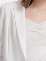 Triacetate Gathered Waist Ruched Sleeves Women Blazer GOELIA