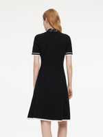Lyocell Blend Women Knit Midi Dress With Detachable Silky Scarf GOELIA