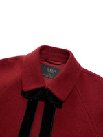100% Wool Women Coat With Detachable Bowknot GOELIA