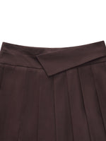 A-Line Side Slit Women Pleated Skirt GOELIA