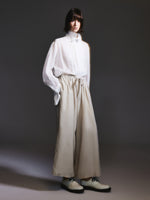 100% Linen Loose Fit Unisex Barrel Leg Pants GOELIA