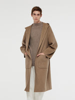 100% Cashmere Hooded Unisex Overcoat GOELIA