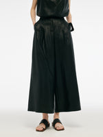 16MM Xiang Yun Silk Women Wide Leg Ankle Length Pants GOELIA