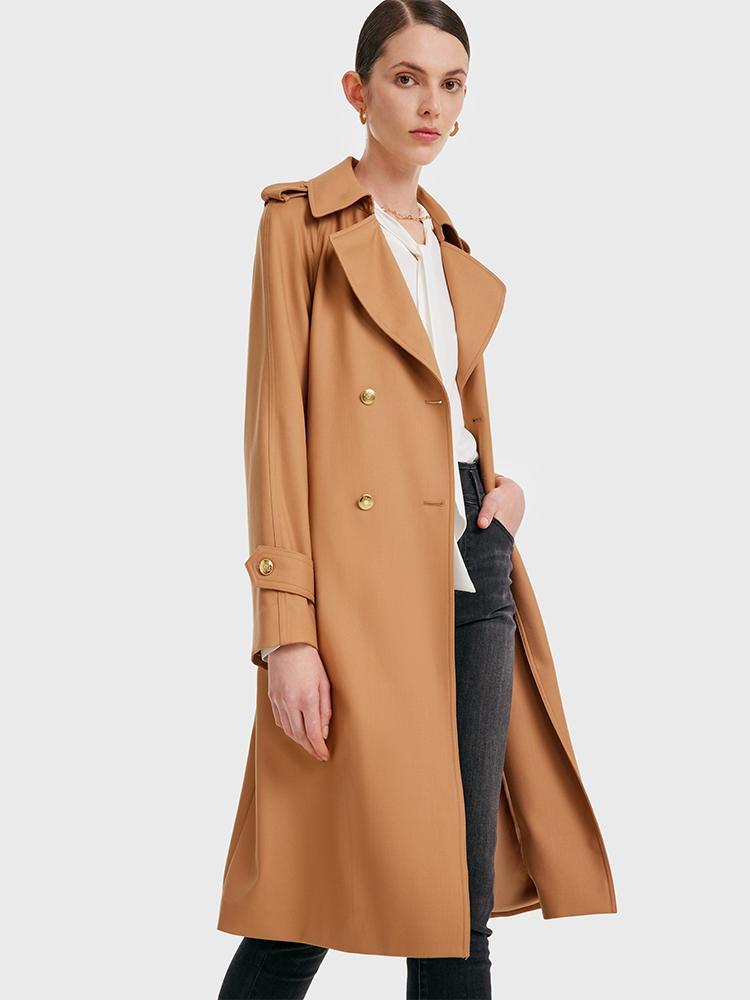 Worsted Wool Trench Coat GOELIA