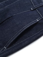 100% Cotton Denim Straight Wide Leg Women Jeans GOELIA