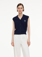 Lyocell Blend V-Neck Women Knit Vest GOELIA