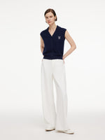 Lyocell Blend V-Neck Women Knit Vest GOELIA