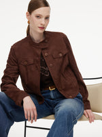 Faux Suede H-Line Women Jacket GOELIA