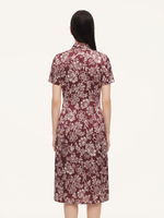 Floral Print Women Qipao Maxi Dress GOELIA