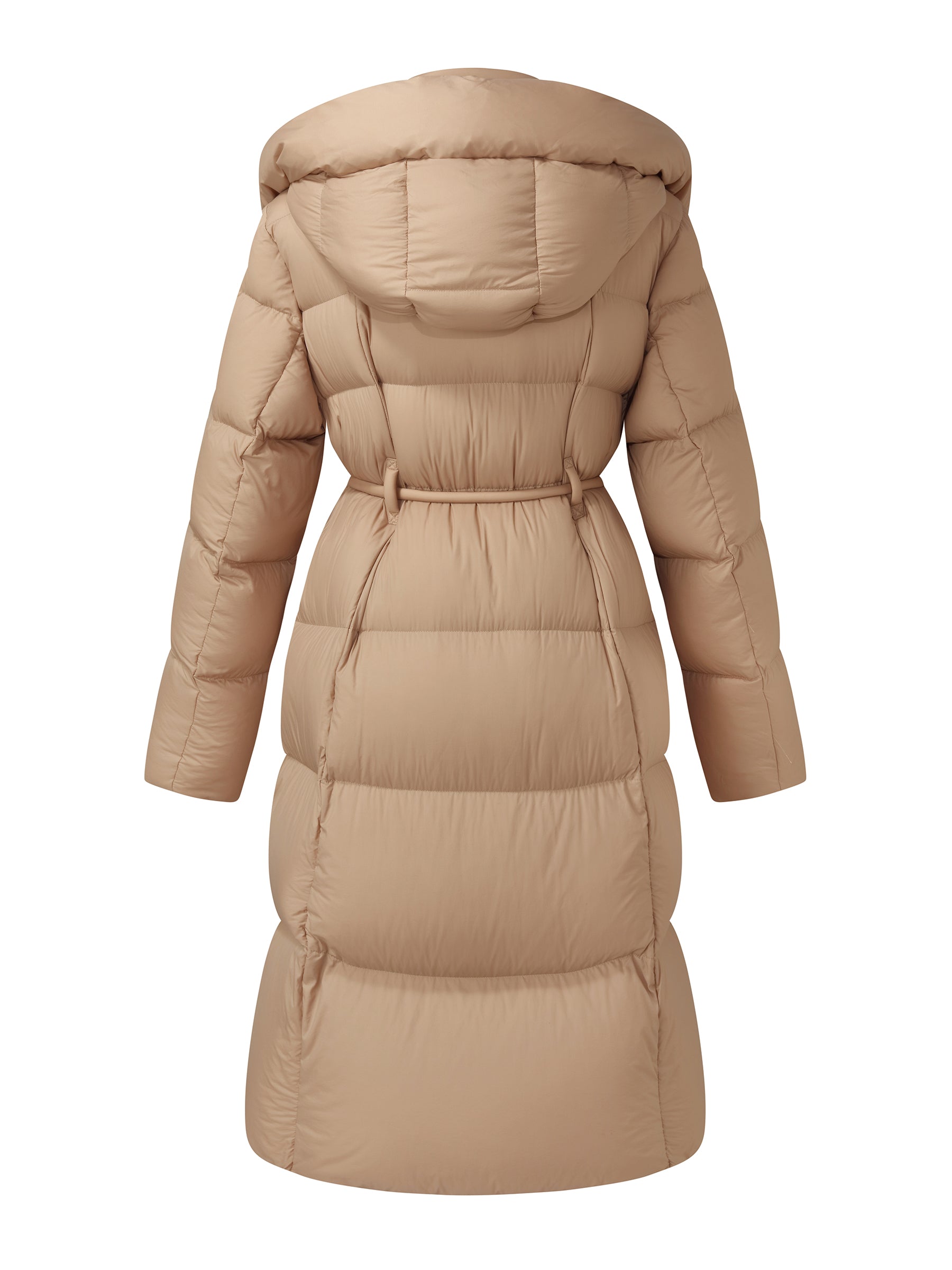 [Preview] Hooded Goose Down Coat With Tie String Belt GOELIA