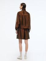 Mulberry Silk Blend Women Sheer Shorts GOELIA