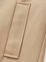 Worsted Wool Lantern Sleeve Women Trench Coat With Leather Belt GOELIA