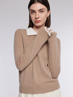 [Preview] 100% Wool Mock-Layered Women Knit Top GOELIA
