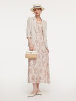 10MM Mulberry Silk Paisley Print Women Strap Maxi Dress GOELIA