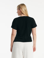 Acetate Waist Twist Asymmetric Hem Women Knit Top GOELIA