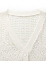 V-Neck Women Long Open-Knit Cardigan GOELIA