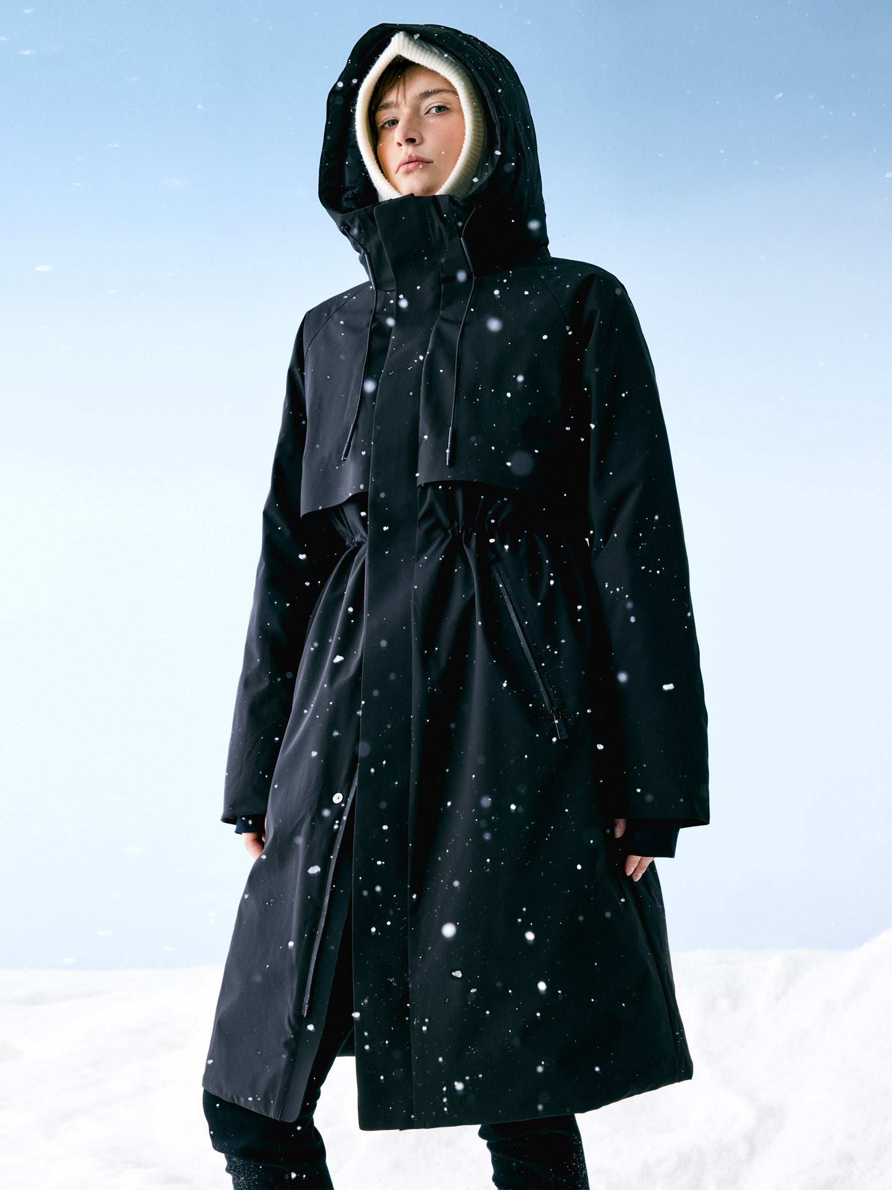 Hooded Unisex Goose Down Trench Coat GOELIA