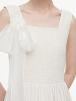 Tencel Blend Reversible Women Sleeveless Maxi Dress With Bowknot Ribbon GOELIA