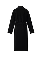 Cashmere And Wool Women Wrap Coat With Detachable Zipper GOELIA