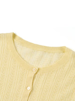 [Preview] Alpaca Wool Lyocell Blend Women Lightweight Cardigan GOELIA