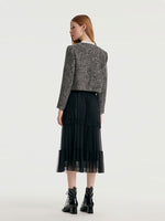 Tweed Double-Breasted Women Crop Jacket GOELIA