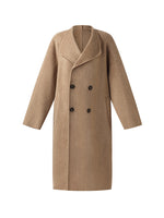 100% Cashmere Lapel Unisex Overcoat GOELIA