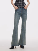 Denim High-Waisted Women Flared Jeans GOELIA