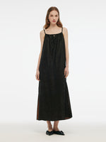 25MM Xiang Yun Silk Jacquard Adjustable Straps Women Maxi Dress GOELIA
