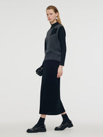 Wool Blend Vest And Mock Neck Top Two-Piece Set GOELIA