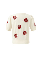 Tencel Rose Jacquard Women Knit Top GOELIA