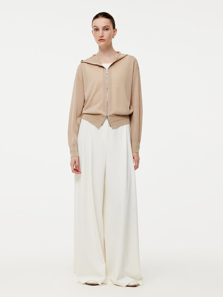 Lyocell Zip-Up Hooded Women Cardigan GOELIA