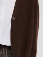 100% Brushed Wool V-Neck Women Cardigan GOELIA