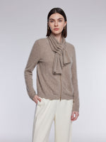 [Preview] 100% Brushed Cashmere Two-Way Zip Women Cardigan GOELIA