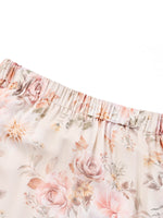10MM Mulberry Silk Floral Print Women Tiered Skirt GOELIA