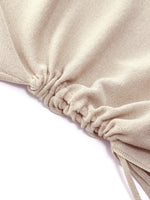 Lyocell Blend Side Drawstring Women Asymmetric Knit Top GOELIA