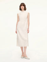 Lace Sequins Adjustable Drawstring Waist Women Qipao Midi Dress GOELIA