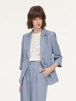 Acetate Tencel Linen Blend Women Blazer GOELIA