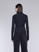 [Preview] 100% Wool Convertible Neck Women Cardigan GOELIA