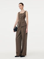 100% Washable Wool Women Full Length Pants GOELIA