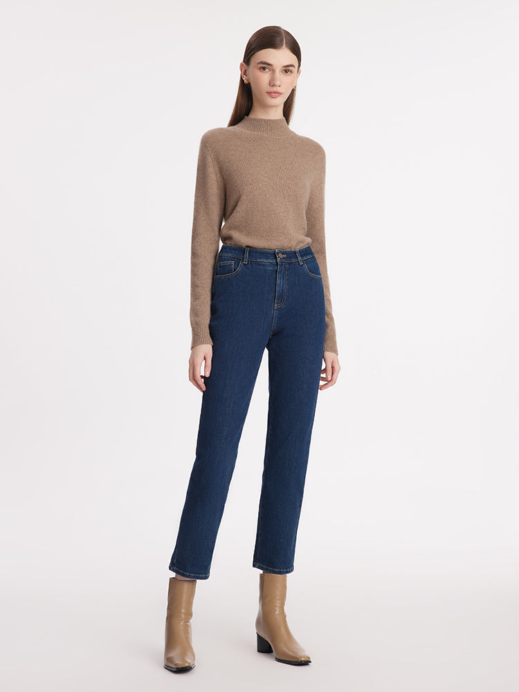 Cotton Ankle Length Women Tapered Jeans GOELIA