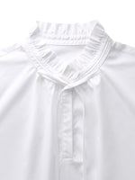 Ruffle Neckline Women Puff Long Sleeve Blouse GOELIA