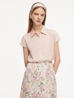 [Preview] 22MM Mulberry Silk Women Shirt With Silk Scarf GOELIA