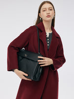Cashmere Wool Double-Faced Notched Lapel Women Overcoat GOELIA
