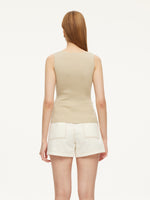 Square Neck Women Knit Tank Top GOELIA