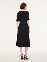 Triacetate Blend Women Midi Dress With Belt GOELIA