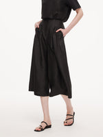 18MM Gambiered Canton Gauze Women High-Waisted Culottes GOELIA