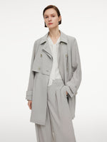 [Preview] Triacetate Blend Drawstring Waist Women Trench Coat GOELIA