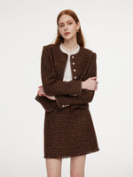 [Preview] Wool Blend Tweed Sequins Women Jacket GOELIA