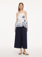 Linen Blend A-Line Women Culottes GOELIA
